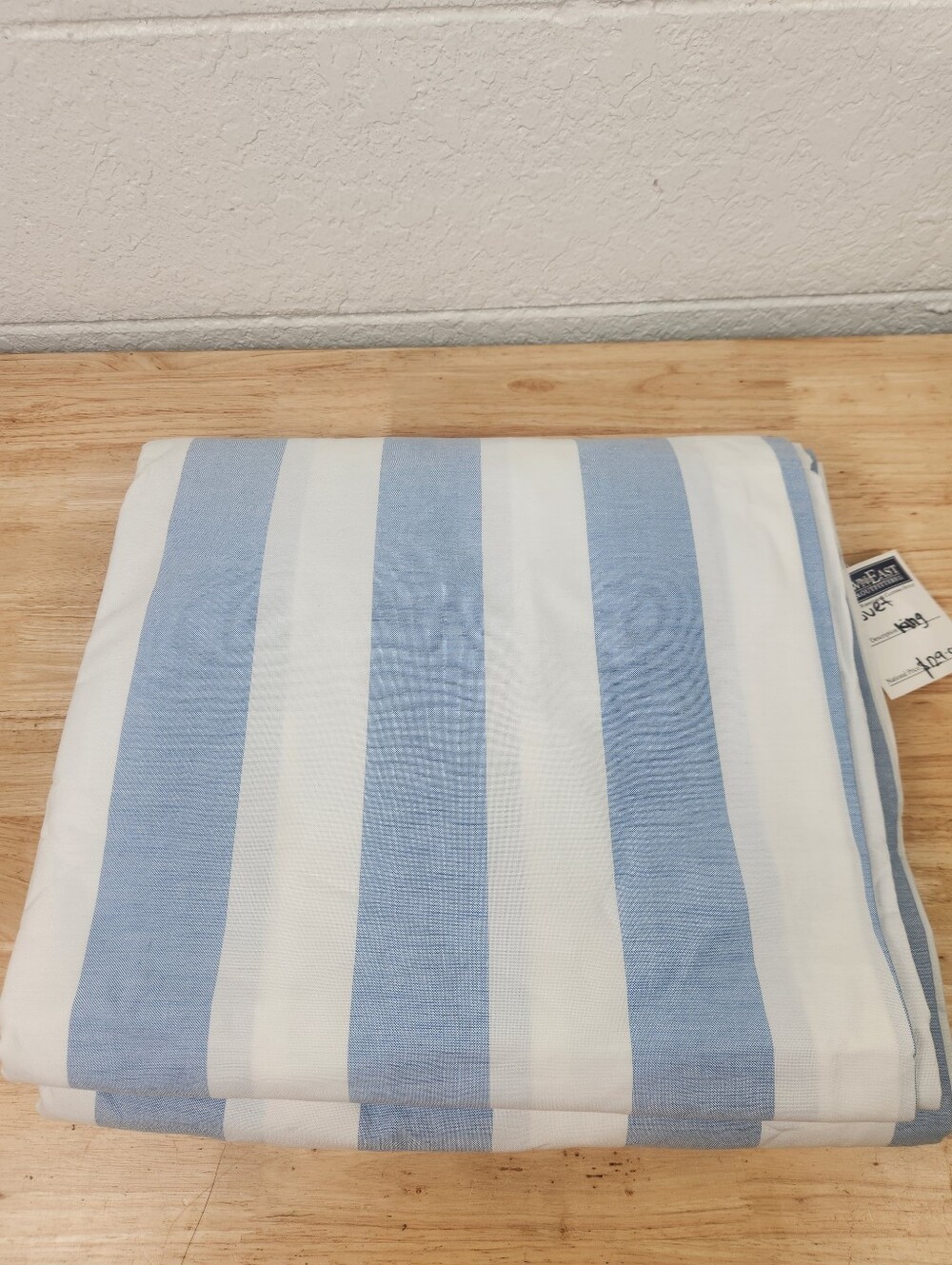 Williams Sonoma Home Oxford Bedding King Duvet Cover Stripe 100% Cotton NOS